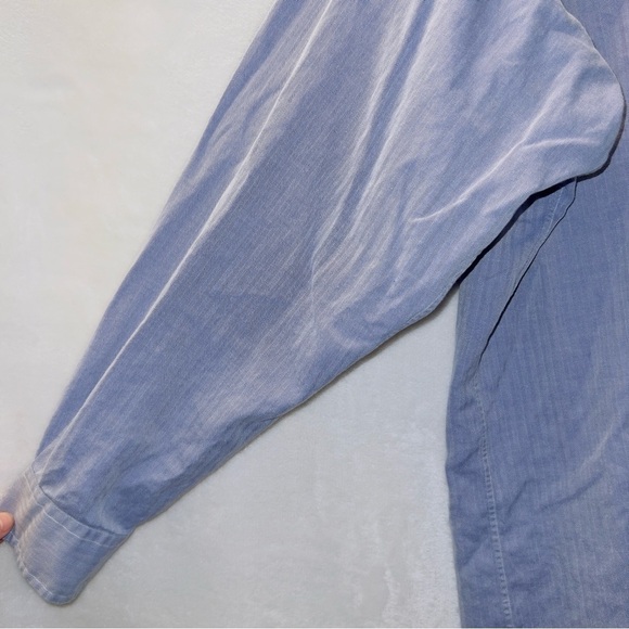 Men's Ralph Lauren Blue Long Sleeve Two-Ply Cotton Yarmouth Button Up Shirt - Picture 2 of 6